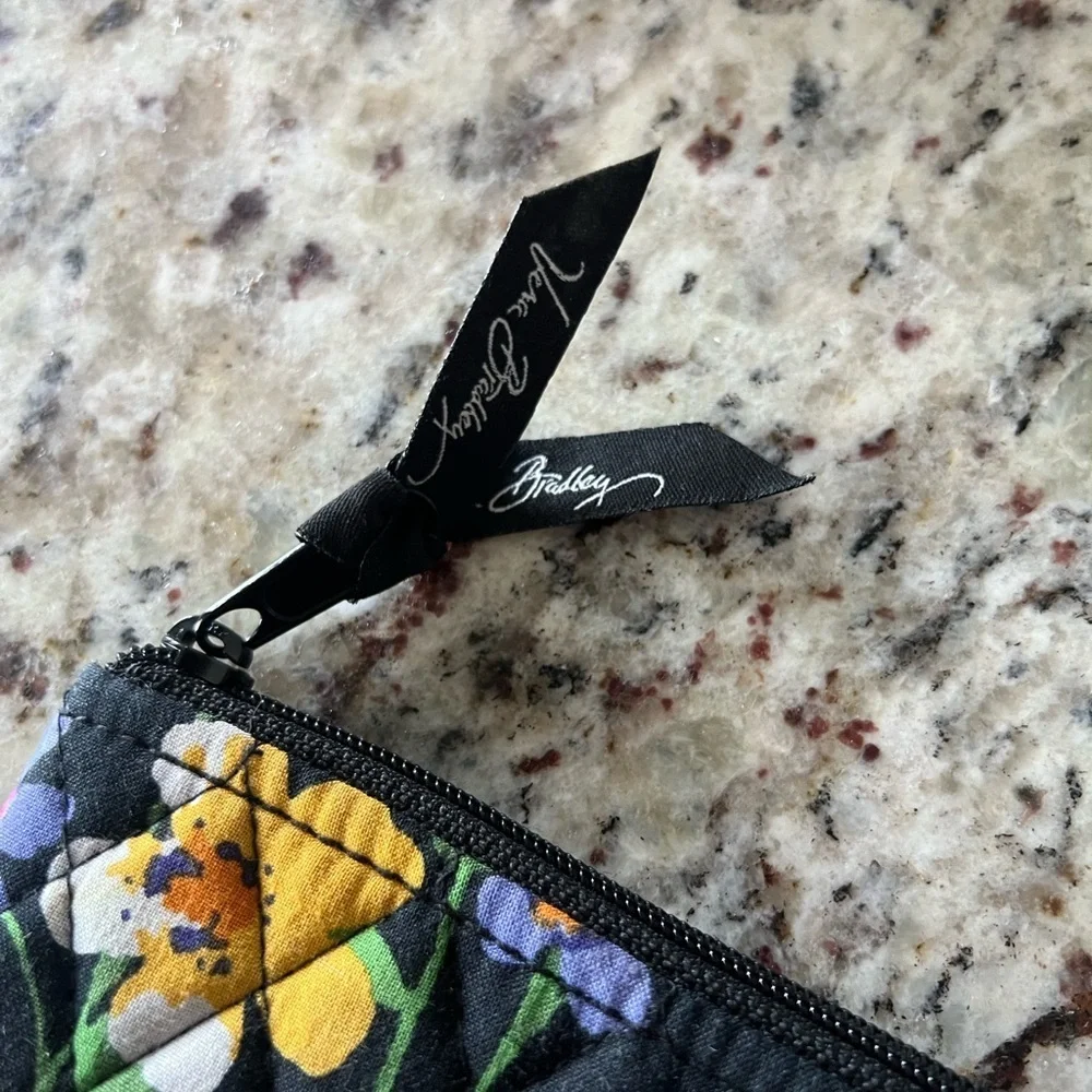Vera Bradley Black Floral Quilted Pouch